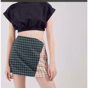 Urban Outfitters Mixed Plaid Mini Skirt Size Medium
